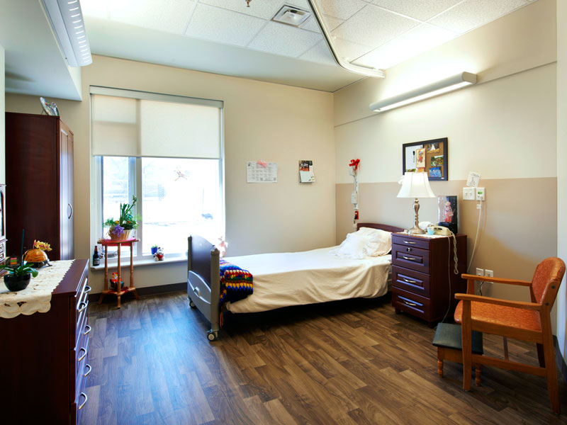 A photo of one of the long term care rooms at the John Noble Home.